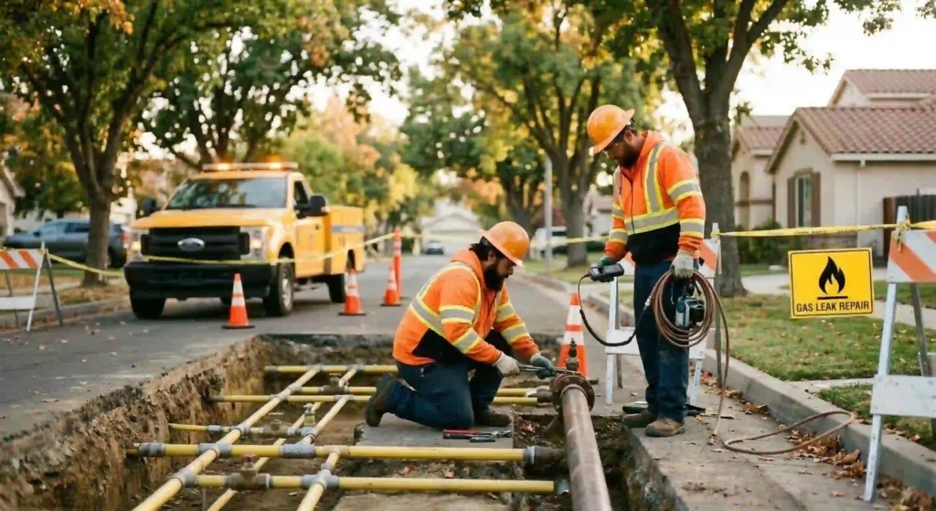 exposed residential gas piping system