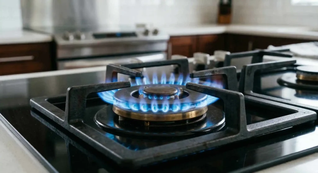 clean gas stove flame