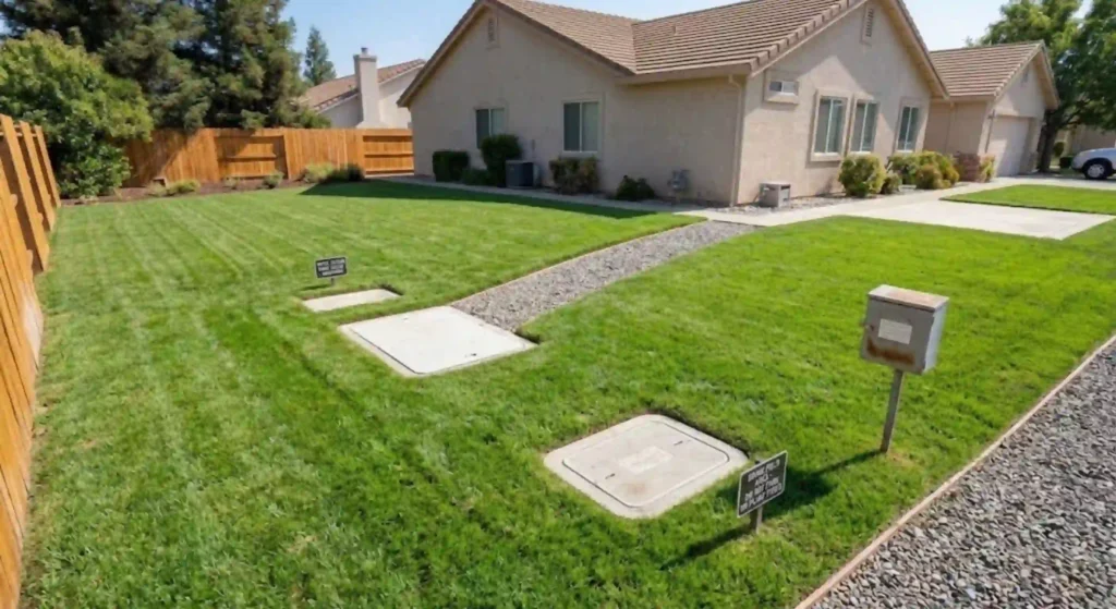 clean and properly maintained septic system area
