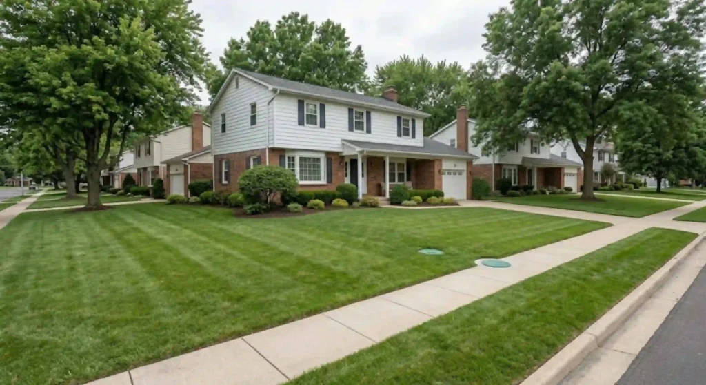 intact landscaping after repair