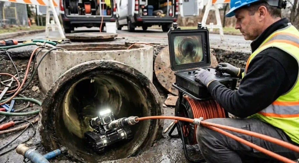 pipe inspection using camera equipment