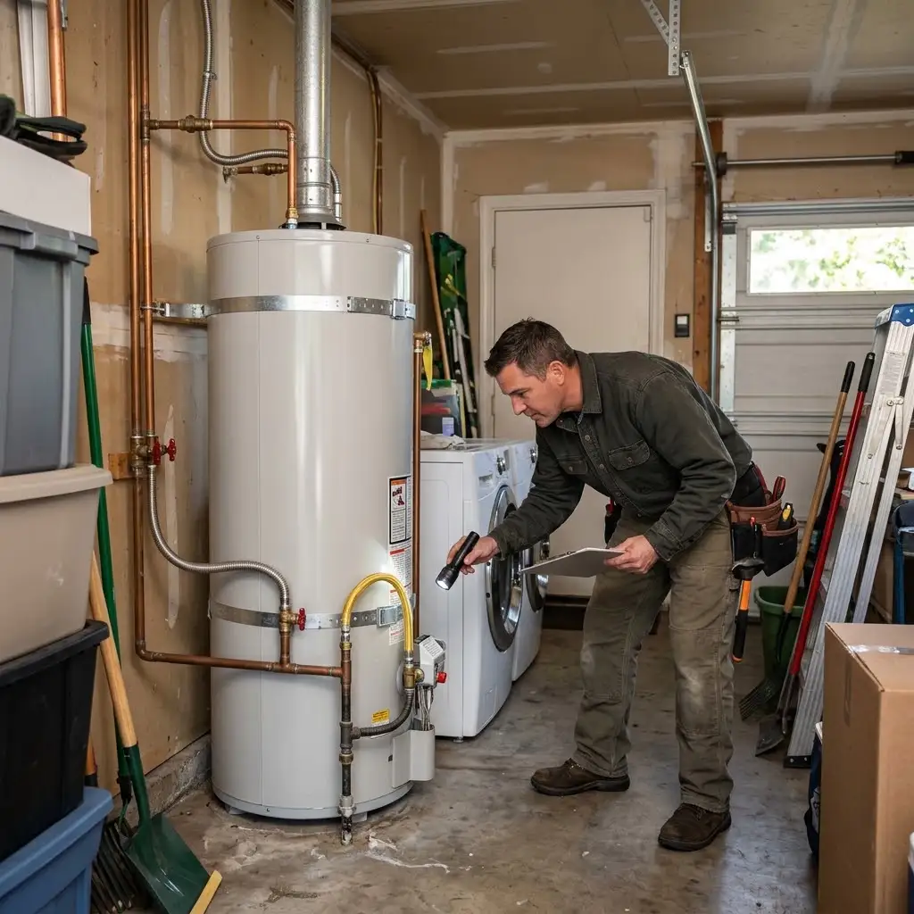 Professional water heater inspection for a Stockton home